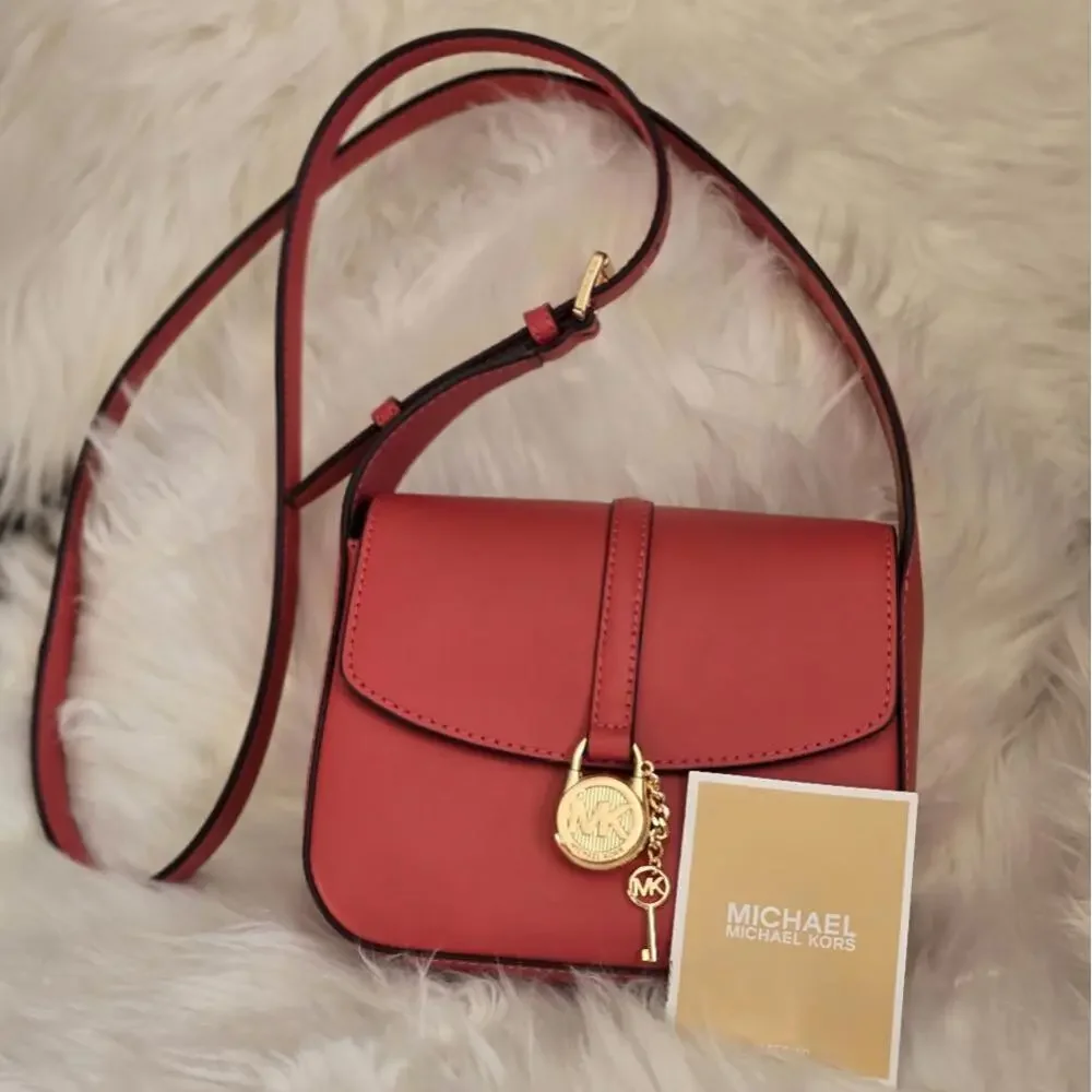 Michael Kors Lyra Small Flap Crossbody Leather Handbag - Picture 1 of 7